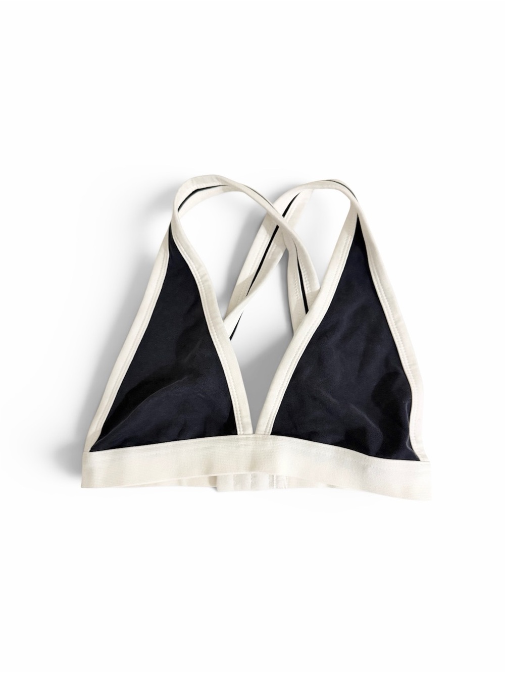 Alexander Wang White-Trim Navy Triangle Bralette